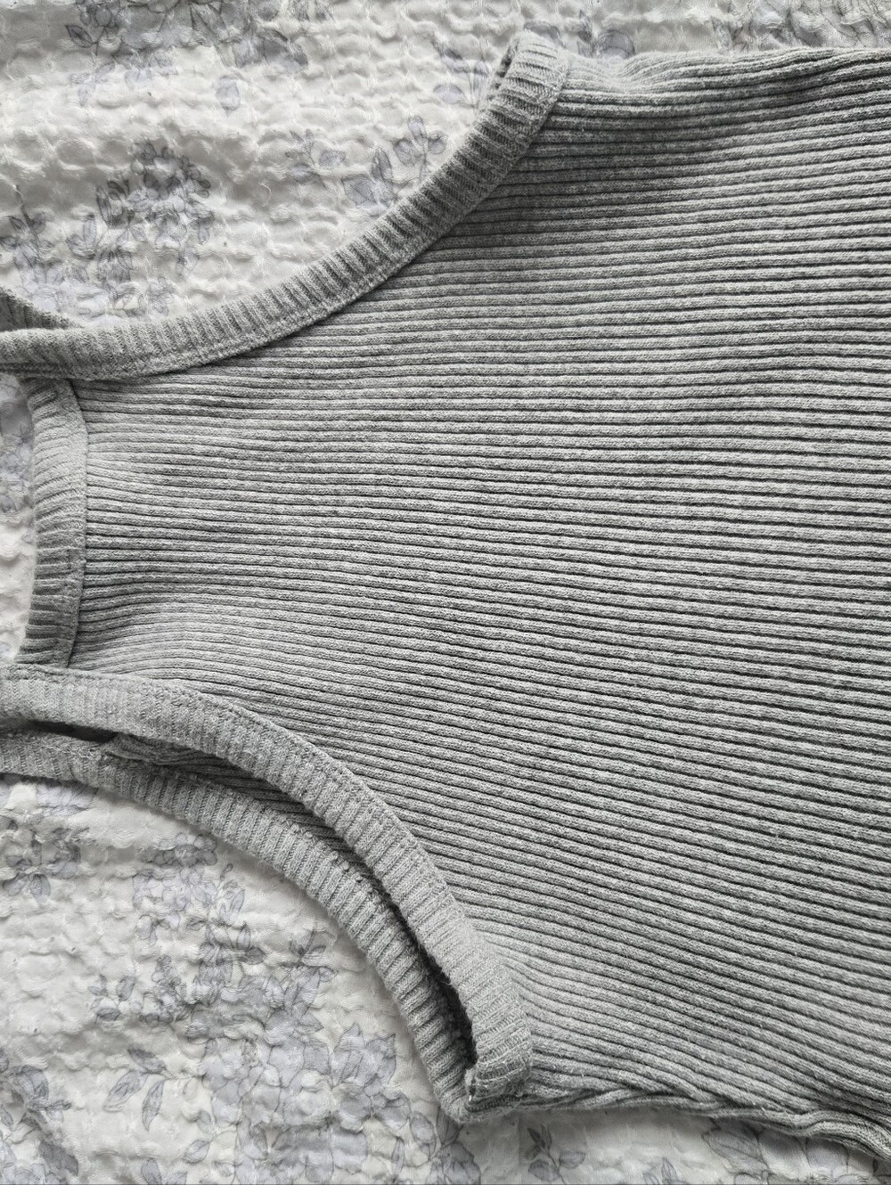 Lush Heather Gray Ribbed Cropped Tank - Picture 3 of 3